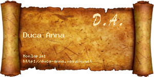 Duca Anna névjegykártya