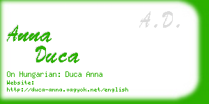 anna duca business card